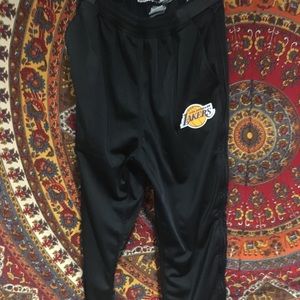 Black lakers zip away & tare away track pant
